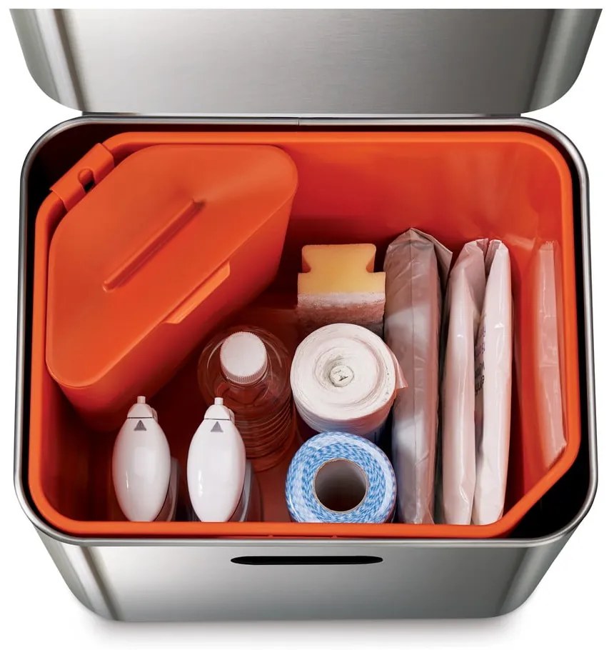 Стоманен контейнер за отпадъци в сребристо 60 л Totem Max - Joseph Joseph