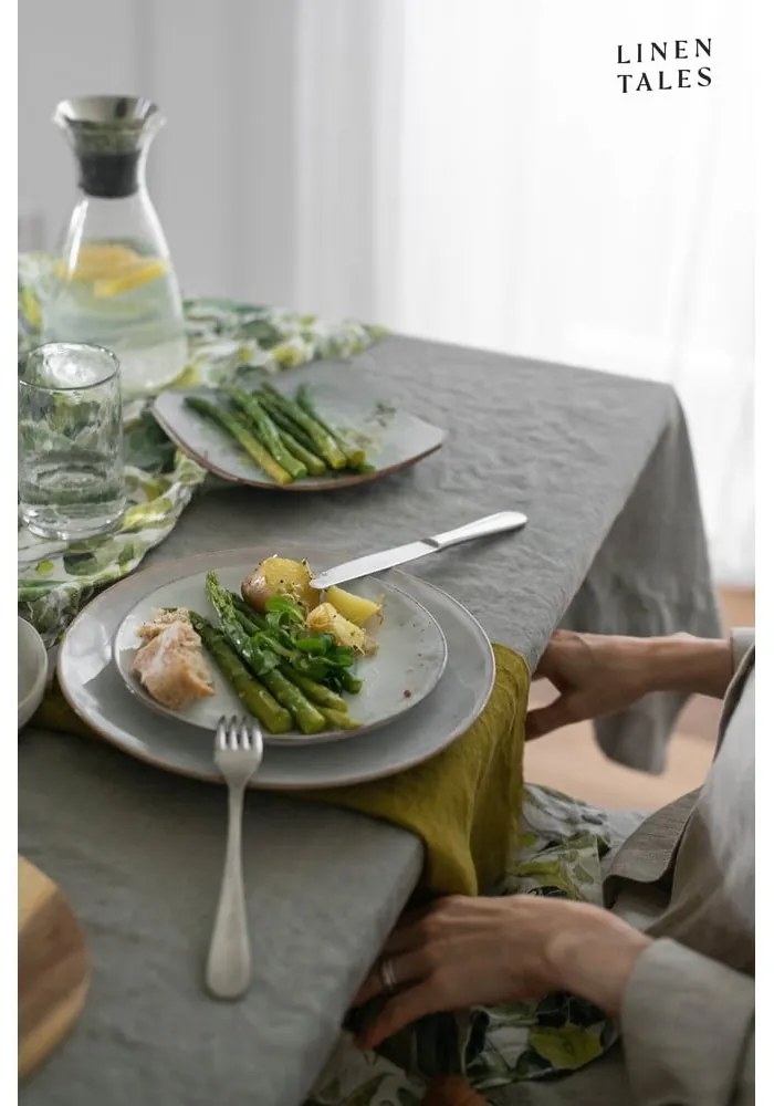 Ленена покривка за маса 140x300 cm Khaki – Linen Tales