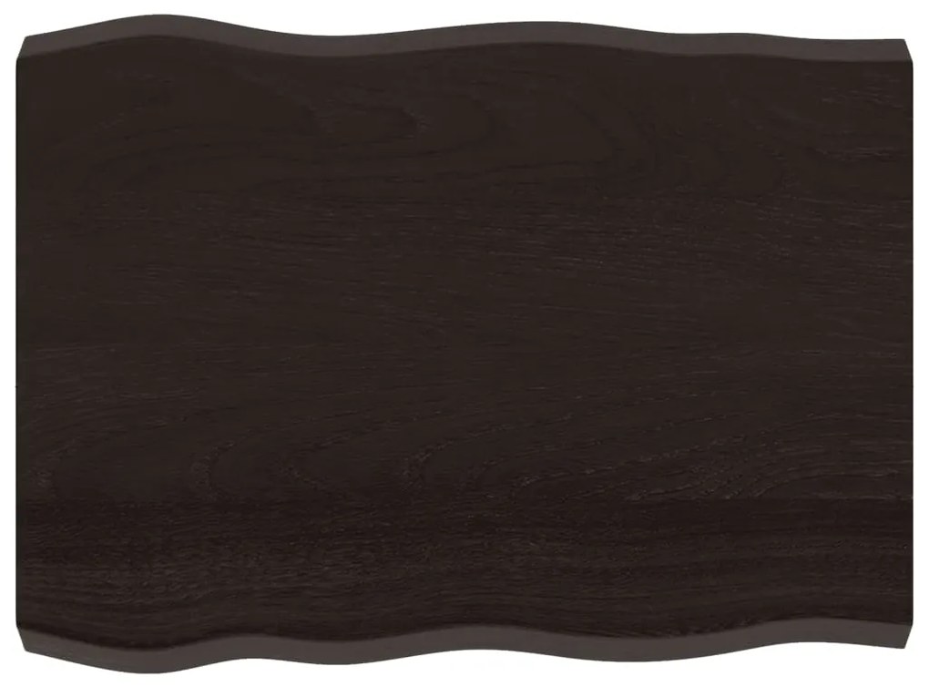 364012 vidaXL Плот за маса тъмнокафяв 80x60x(2-6) см обработен масивен дъб