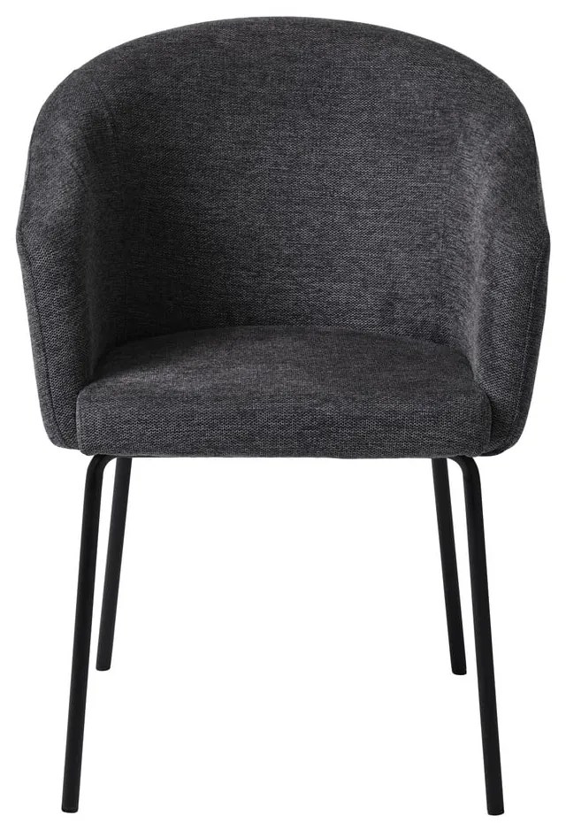 Тъмносив тапициран трапезен стол с подлакътници Easton – Unique Furniture