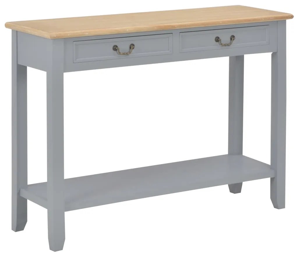 249902 vidaXL Конзолна маса, сива, 110x35x80 cм, дърво