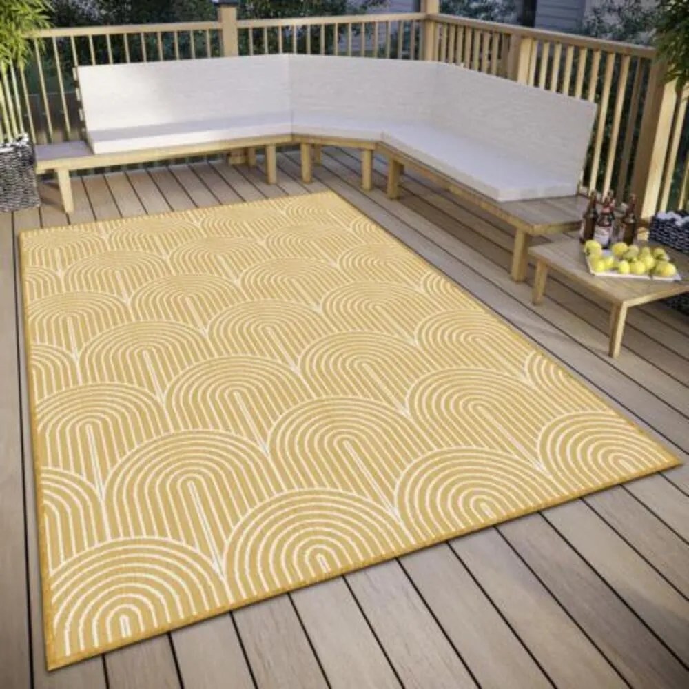 Външен килим в цвят жълта охра 160x230 cm Pangli Ochre – Hanse Home