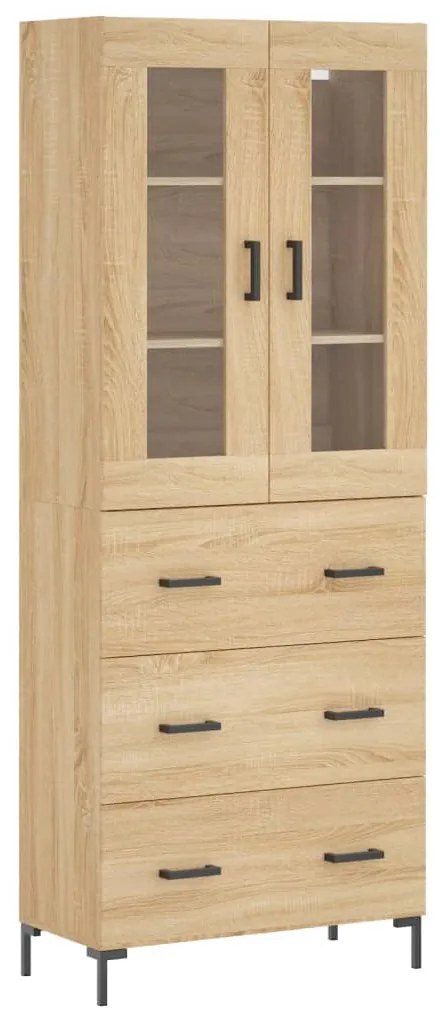 3198404 vidaXL Висок шкаф, дъб сонома, 69,5x34x180 см, инженерно дърво