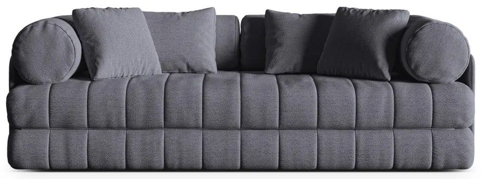 Тъмносив сгъваем диван от прежда с примки от букле 206 cm Kemi – Cosmopolitan Design