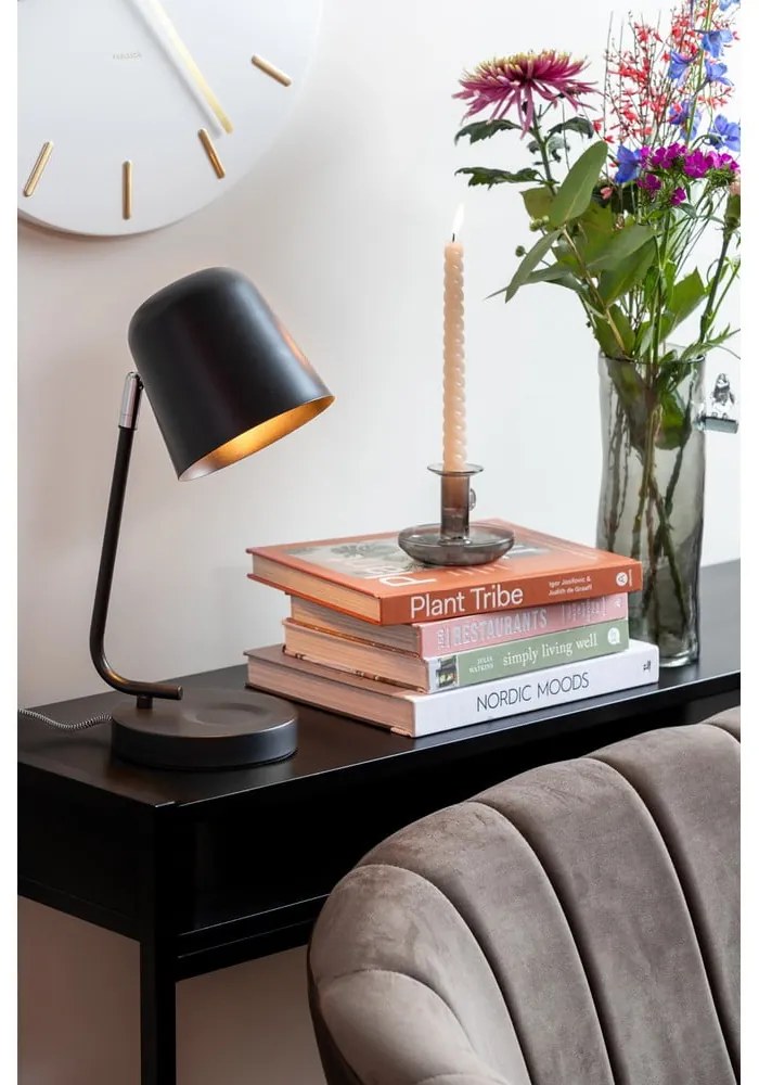 Черна настолна лампа (височина 38,5 cm) Encantar – Leitmotiv