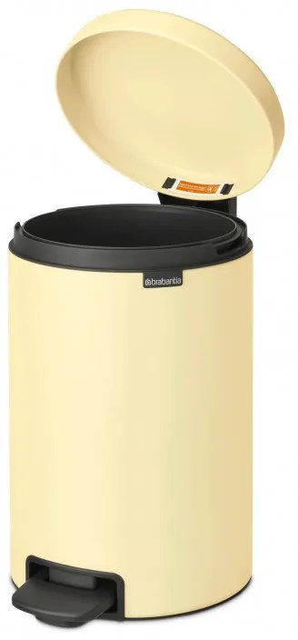Кош за боклук с педал Brabantia NewIcon 1008844, 12 л, Плавно затваряне, Противоплъзгаща основа, Жълт