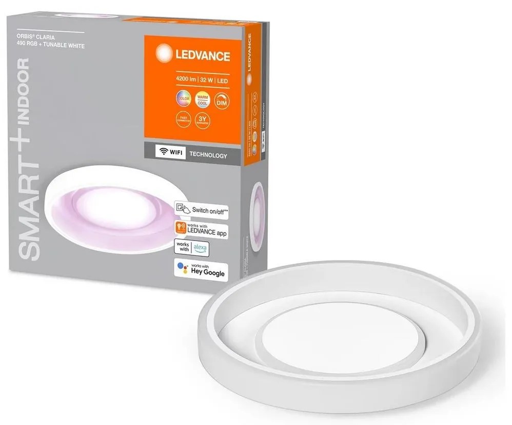 Ledvance- LED RGBW Димируем плафон SMART+ CLARIA LED/32W/230V Wi-Fi