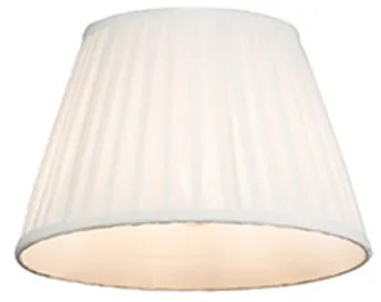 Плисиран абажур бял кръгъл наклонен 25/15/16.5