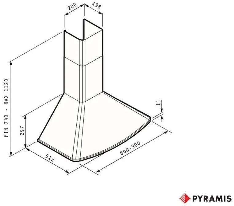 Абсорбатор Pyramis овален комин classic-Length: 60 cm.