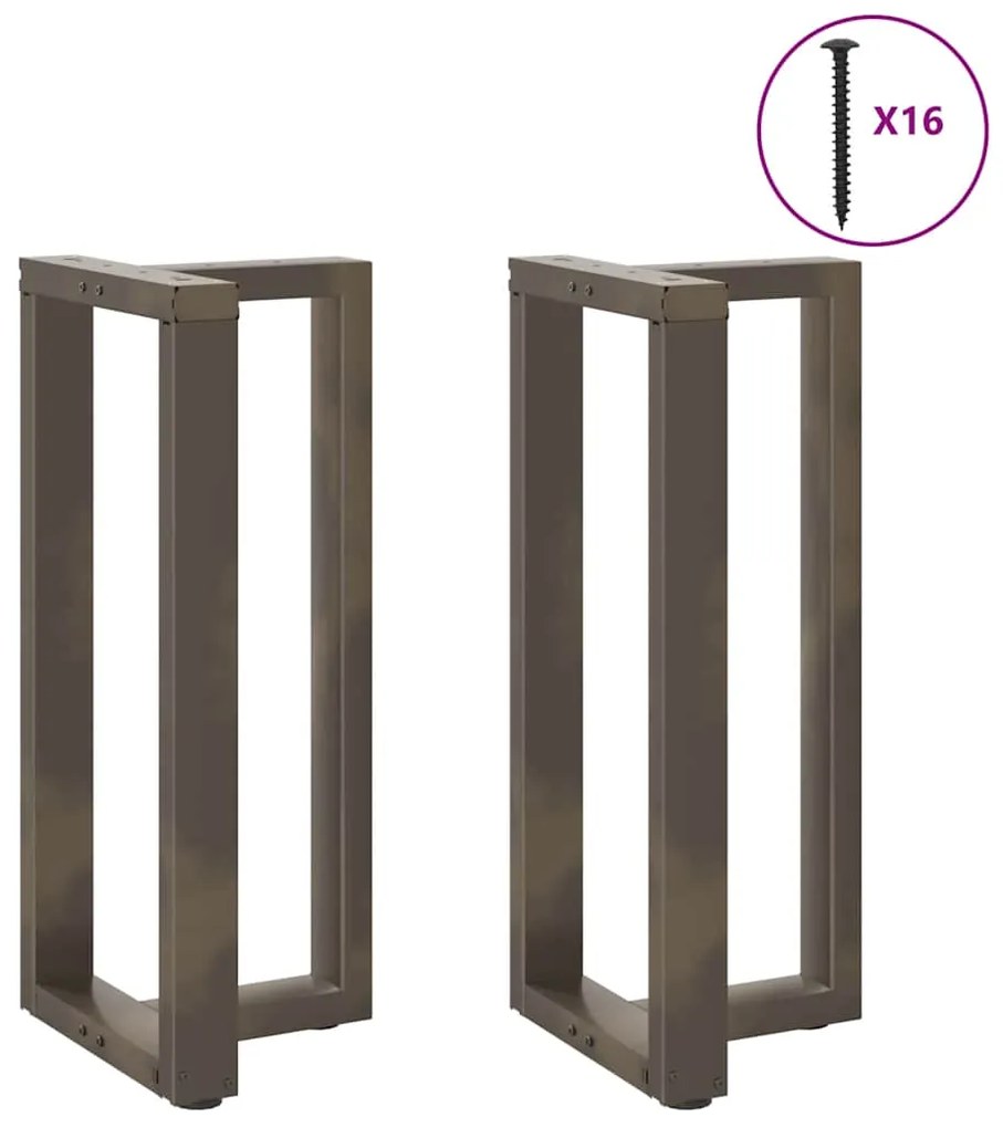 4013075 vidaXL Крака за бар маса, Т-образни, 2 бр., черни, 40x35x(90-91) см, стомана