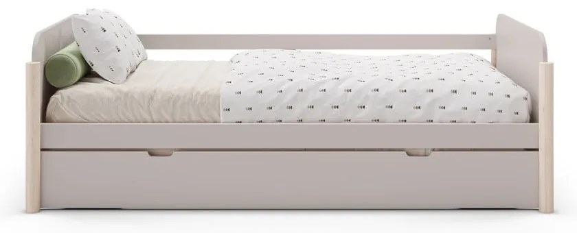 Кремаво разтегателно детско легло от масивен бор 90x190 cm Enola – Marckeric