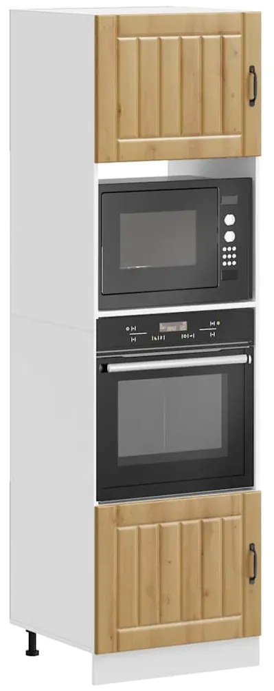 3315050 vidaXL Шкафове за фурна, 2 бр., "Lucca", дъб Artisan, инженерна дървесина