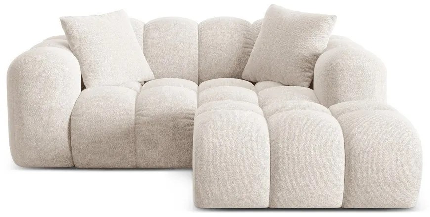 Кремав шенилов ъглов диван (десен ъгъл) Treno – Cosmopolitan Design