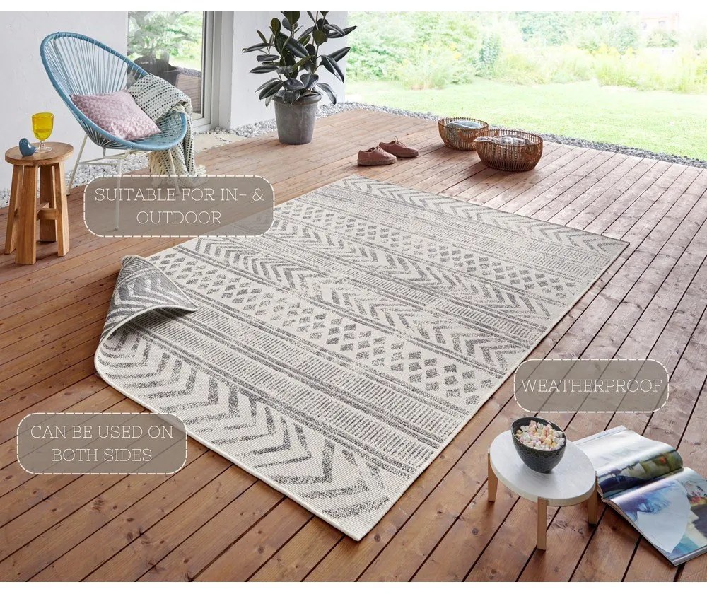 Сив и кремав килим на открито , 160 x 230 cm Biri - NORTHRUGS