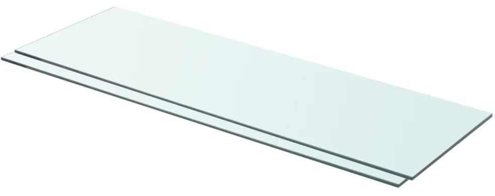 3051575 vidaXL Рафтове, 2 бр, панели прозрачно стъкло, 80x25 см