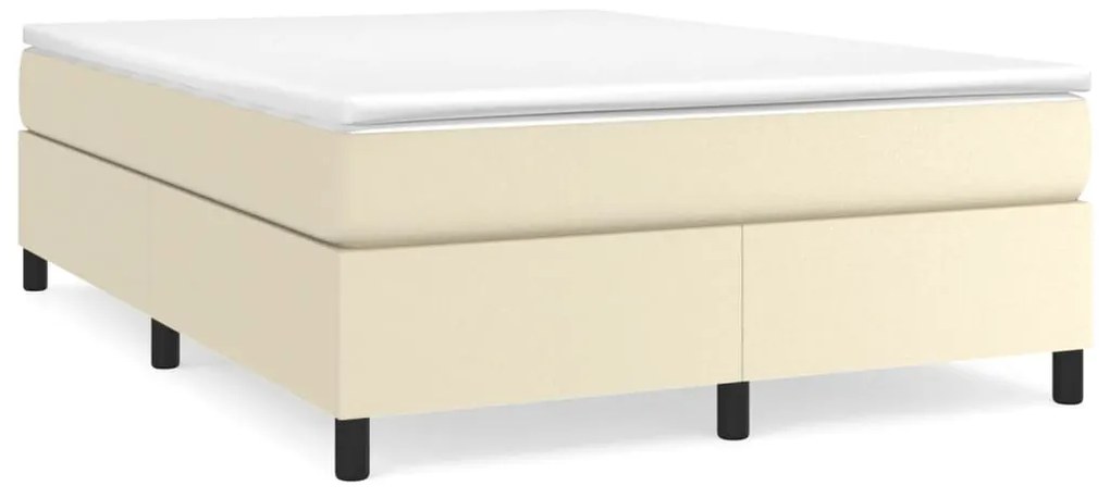 3121043 vidaXL Рамка за легло с пружини кремава 140x190 см изкуствена кожа