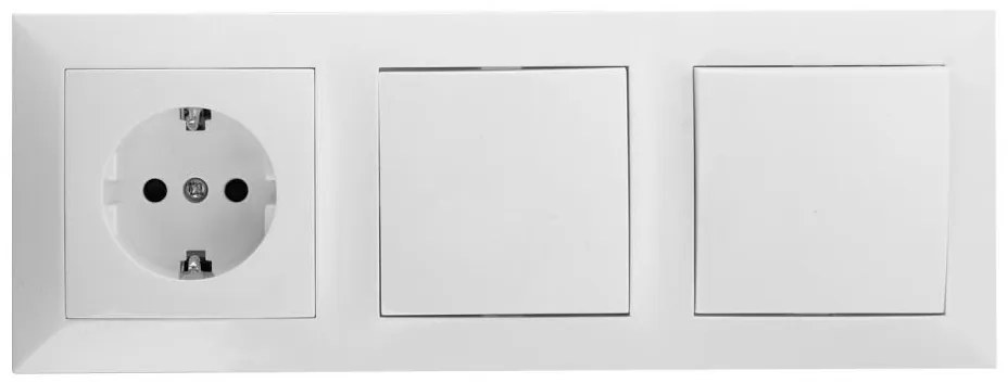 Aigostar - К-кт 2x Домашен превключвател с букса 1x16A/250V SCHUKO