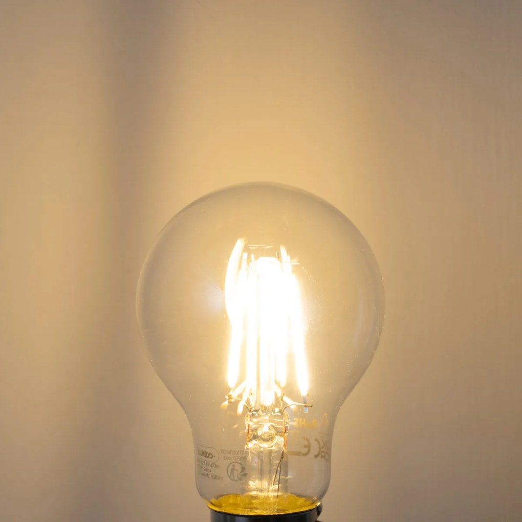 Комплект от 5 E27 димируеми LED крушки A60 прозрачни 4W 470 lm 2700K