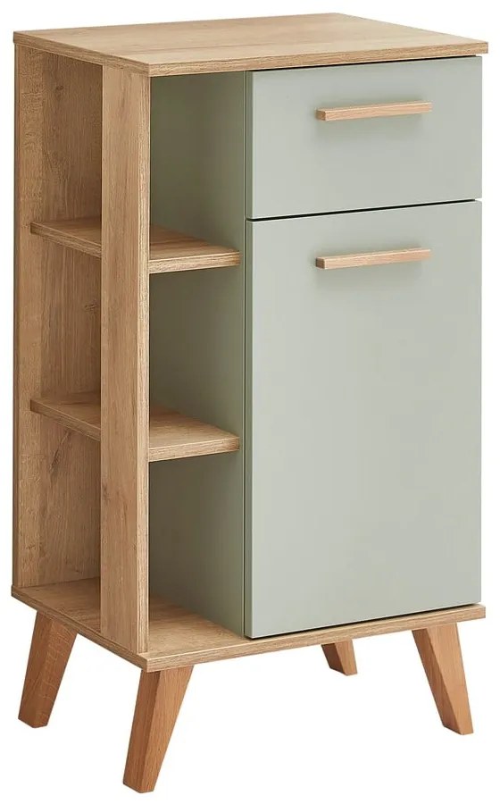 Зелен нисък шкаф за баня в дъб 51x90 cm Set 963 - Pelipal