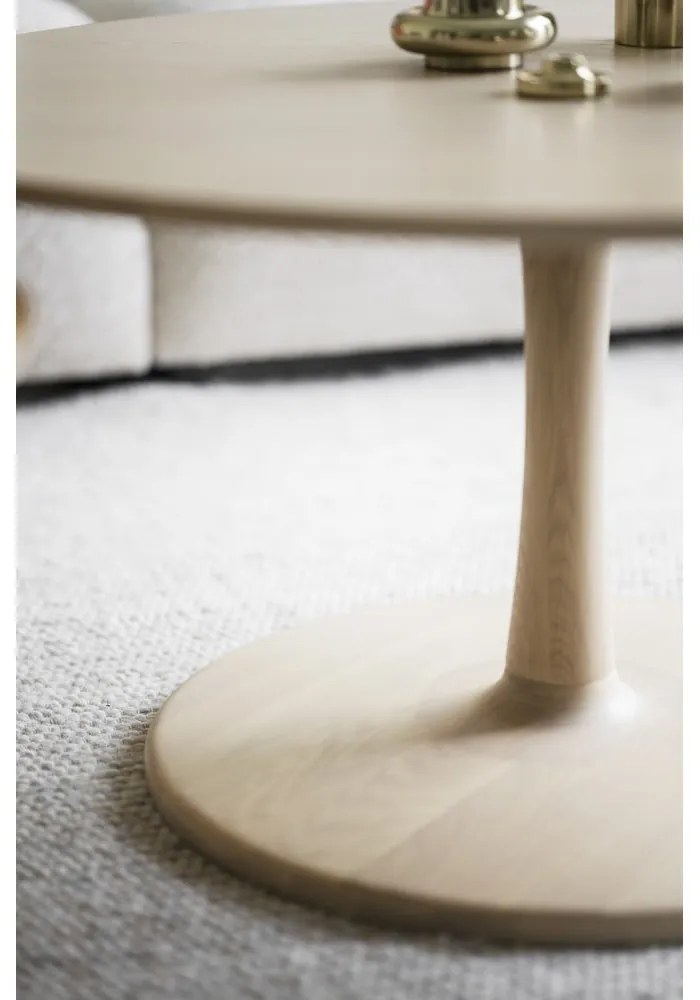 Кръгла масичка за кафе от декор от дъб в естествен цвят 60x60 cm Hobart – Rowico