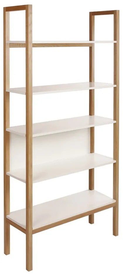 Бяла етажерка за книги в дъб 90x185 cm Farringdon - Woodman