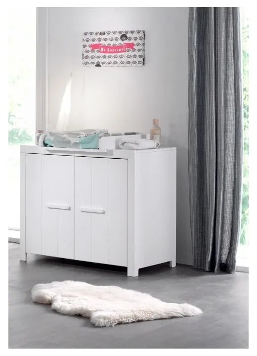 Бяло детско шкафче от масивен бор 100x87 cm ERIK – Vipack