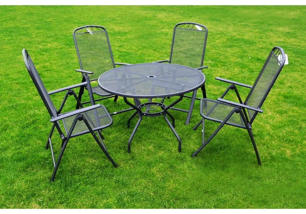 Черен метален градински стол – Rojaplast