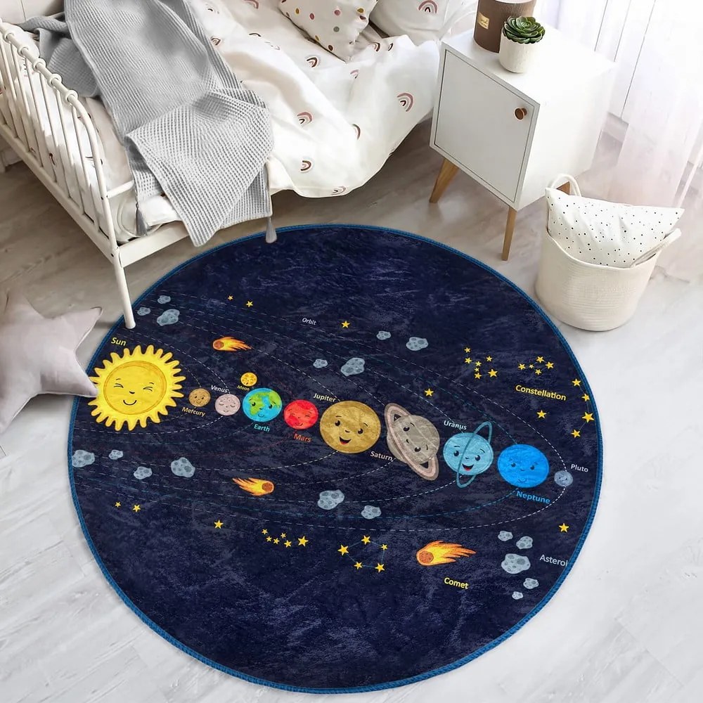 Тъмносин детски килим ø 100 cm Comfort – Mila Home