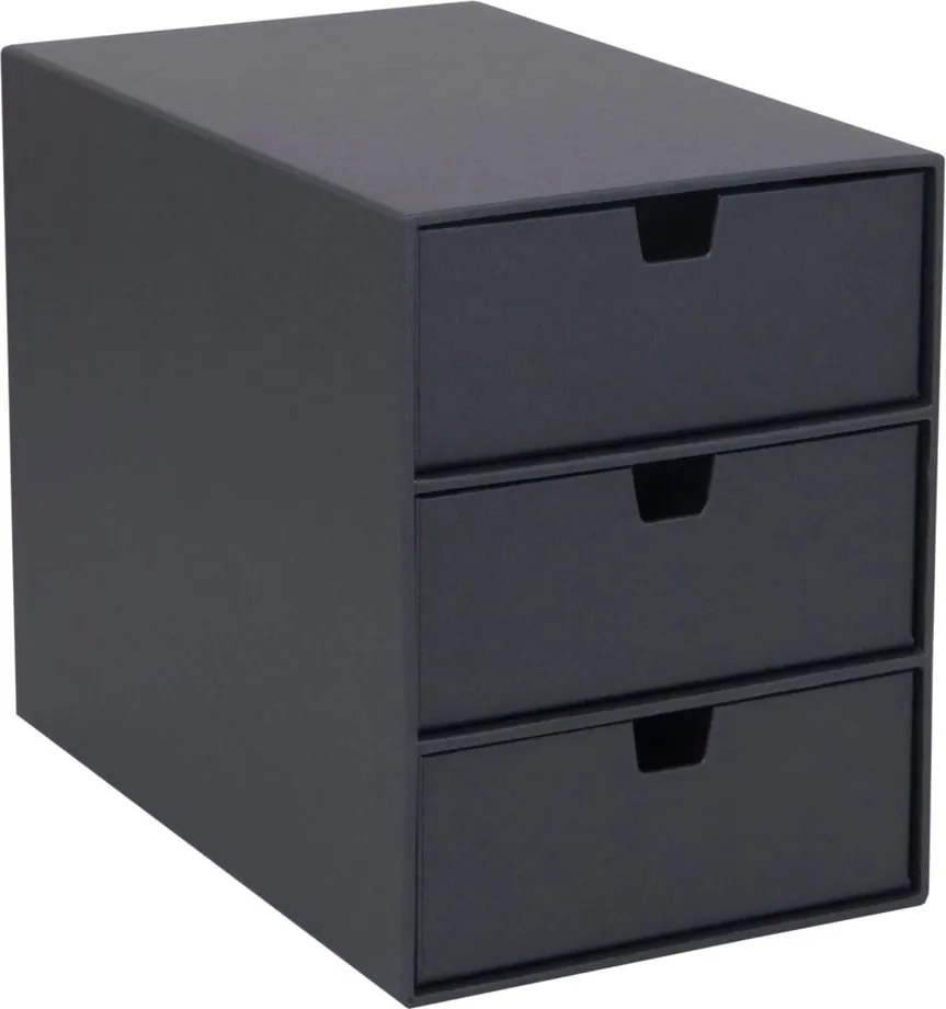 Тъмно сива кутия за чекмеджета с 3 отделения Ingrid - Bigso Box of Sweden