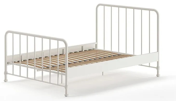 Бяло метално двойно легло 140x200 cm с включена подматрачна рамка BRONXX – Vipack
