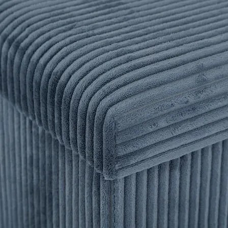 Пейка със съхранение atmosphera Arum, Рипсено кадифе, Сгъваема, 76x38 cm - Тъмносин