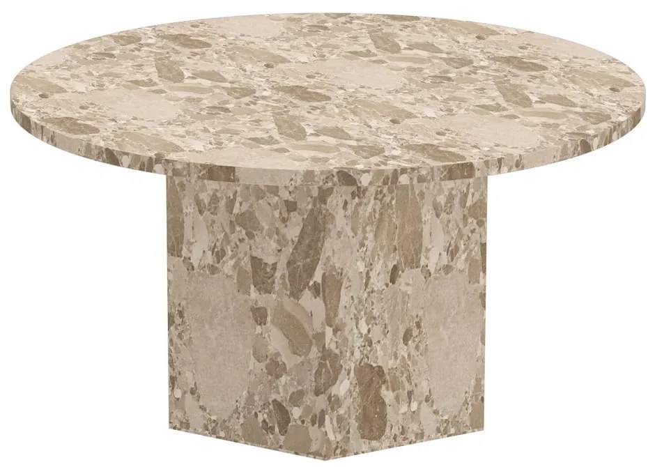 Светлокафява мраморна кръгла масичка за кафе ø 80 cm Naxos – Actona