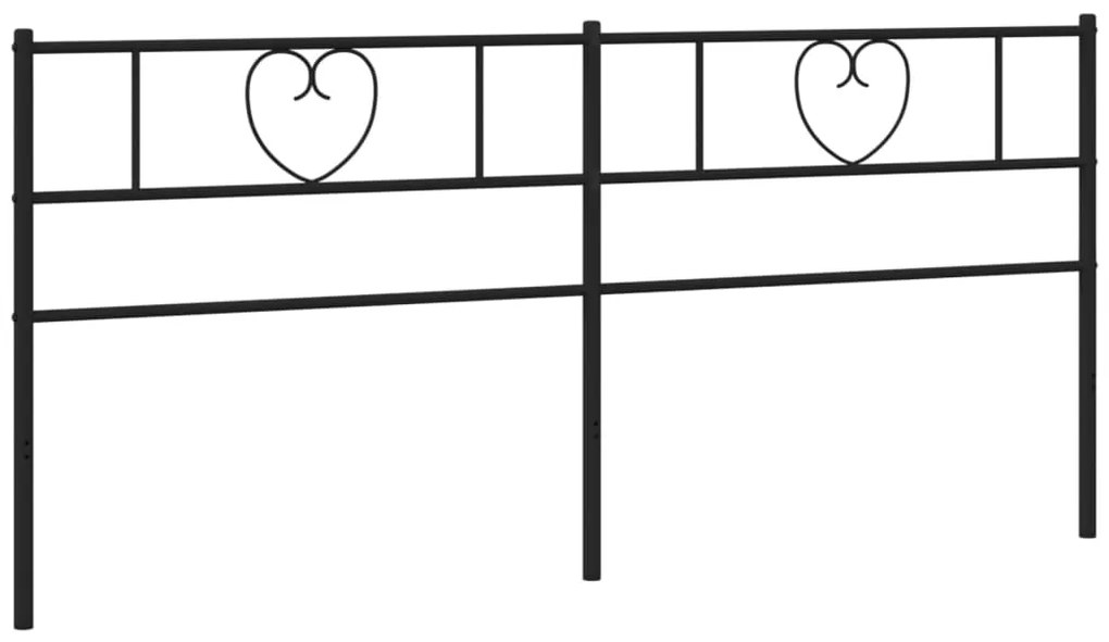 355500 vidaXL Метална резервна табла за легло, черна, 193 см