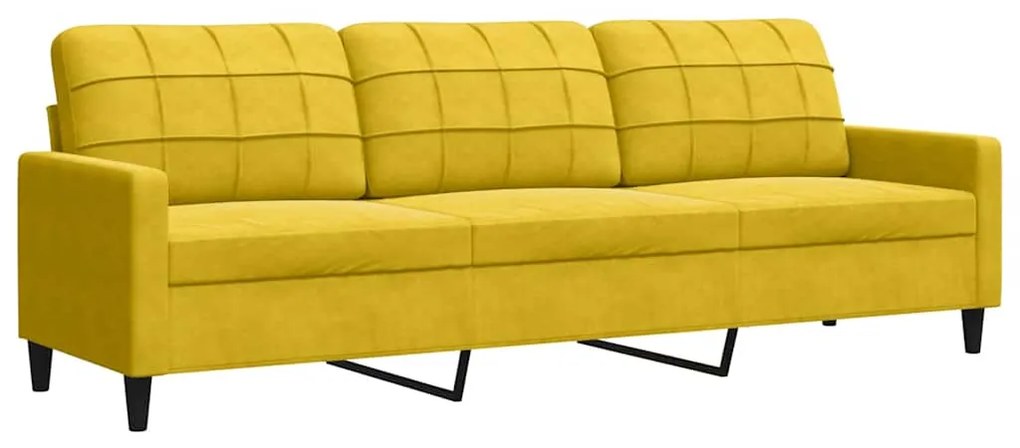 4007650 vidaXL 3-местен диван, Жълт, 210 см, кадифе