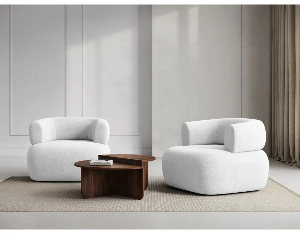 Бяло кресло от плат букле Jenny – Micadoni Home