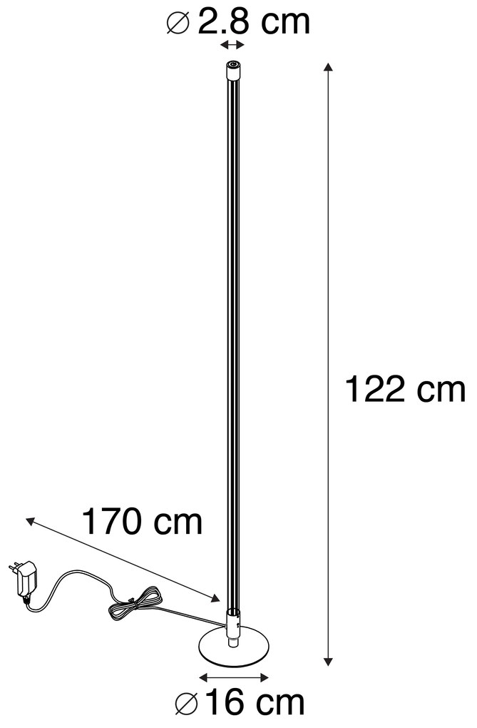 Комплект от 2 модерни подови лампи LED хром - Line-up