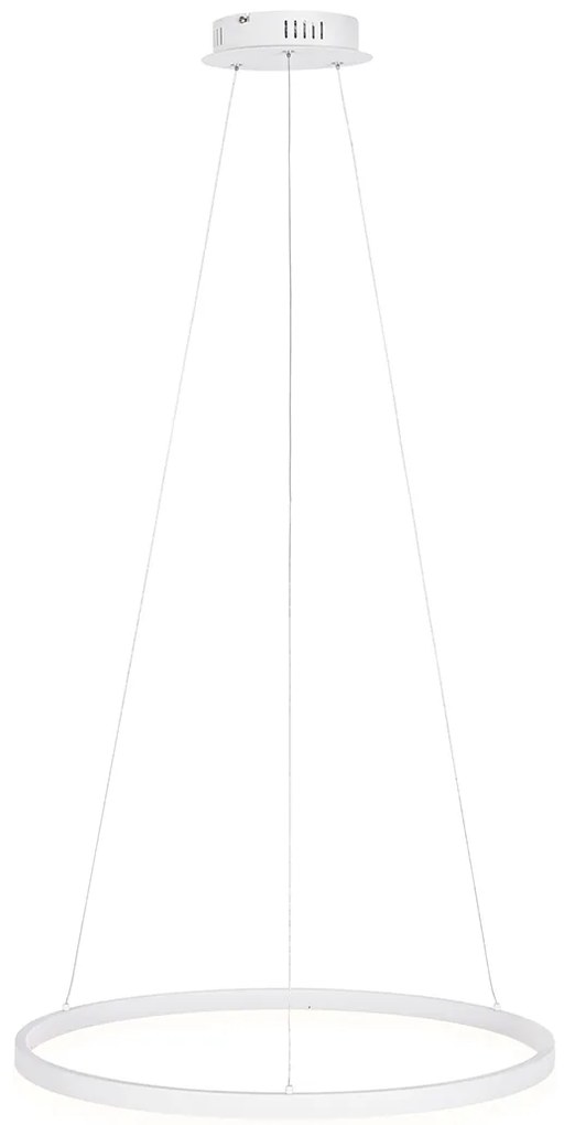 Дизайнерски висящ аплик бял 60 см с LED 3-степенна димираща - Anello