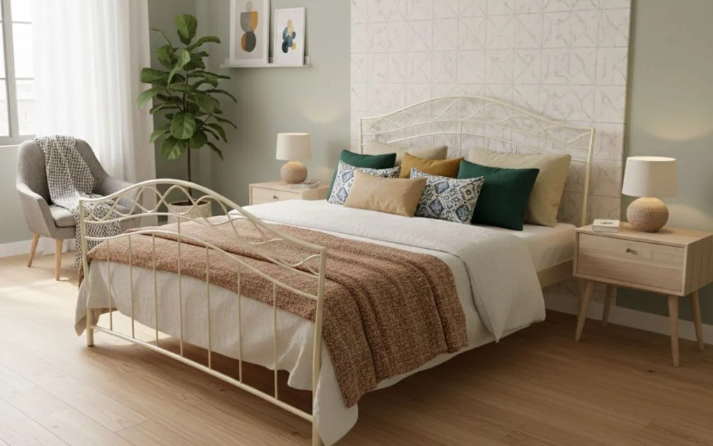 Легло Dalida-140x190-Ecru-Με ποδαρικό