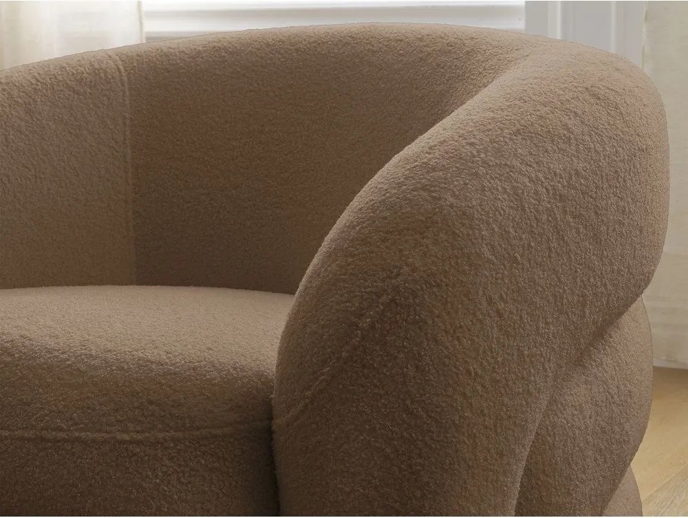 Кафяво въртящо се кресло от прежда с примки от букле Elina – Bobochic Paris