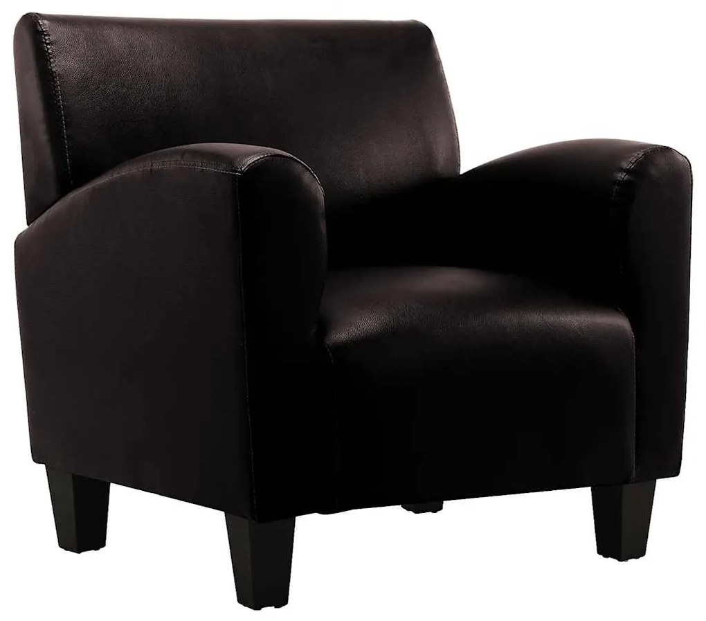 240979 vidaXL Кресло, тъмнокафяво, изкуствена кожа