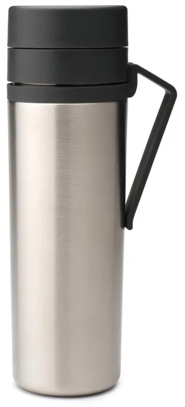 Термо бутилка Brabantia Make&Take 1008487, 500 мл, Двойни стени, Без BPA, Инокс/тъмносив