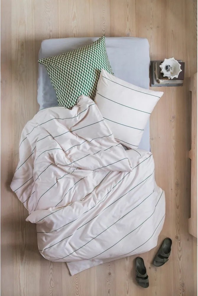 Бежово единично спално бельо от памучен сатен 140x200 cm Align – Mette Ditmer Denmark