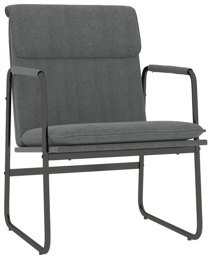 351343 vidaXL Стол шезлонг, тъмносив, 55x64x80 см, текстил