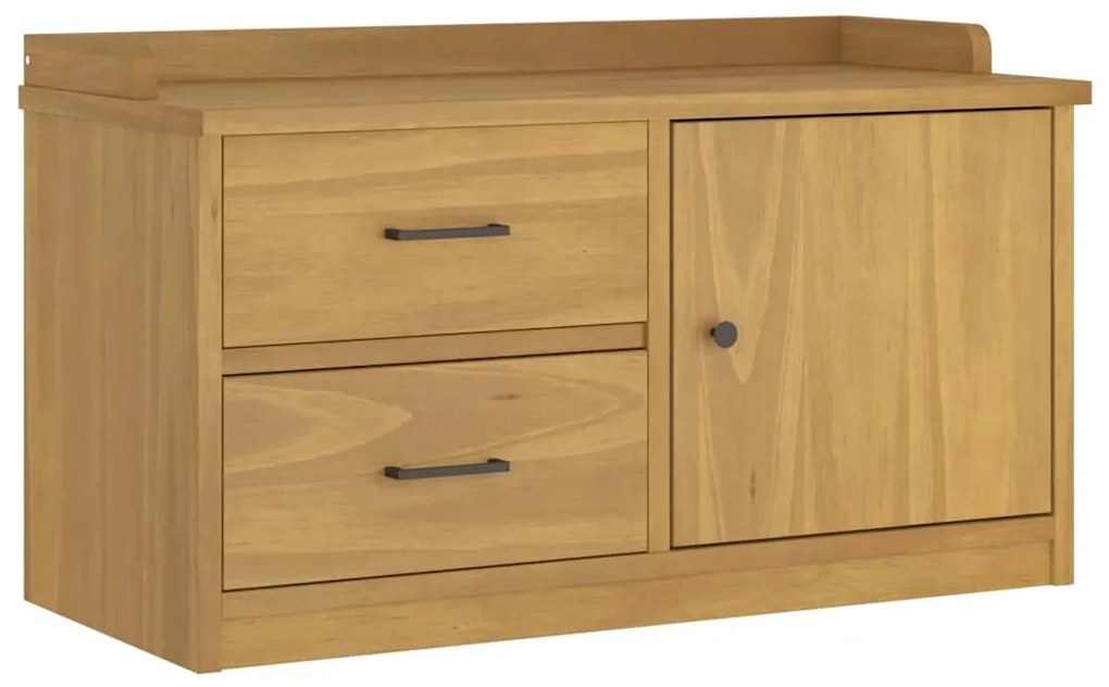 4010464 vidaXL L Пейка за антре SANDNES 87x40x50 cm Масивна дървесина Бор