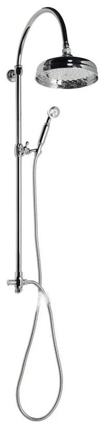 Месингов душ комплект в лъскаво сребристо с душ глава и ръчен душ 142 cm Antea – Sapho