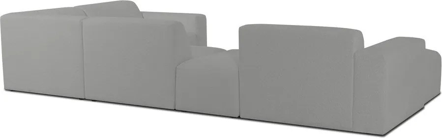Сив ъглов диван от букле ("U" форма) Roxy – Scandic