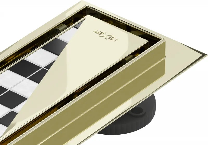 Mexen Flat M13 линеен сифон 2в1 150 см, златен - 1510150