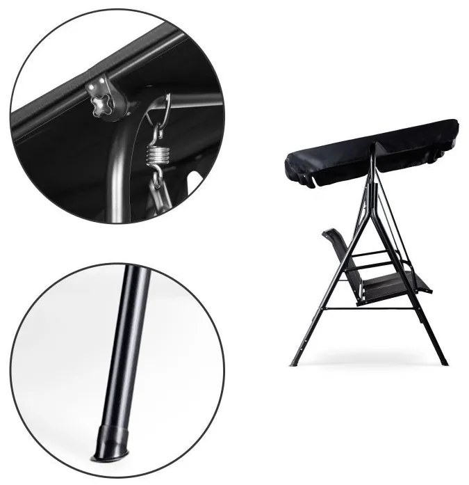 Градинска люлка за 3 лица с регулируем сенник