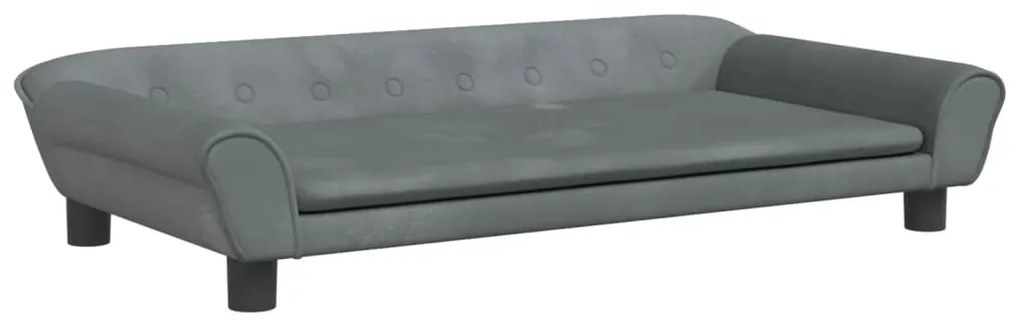 3196395 vidaXL Детски диван, тъмносив, 100x50x26 см, кадифе