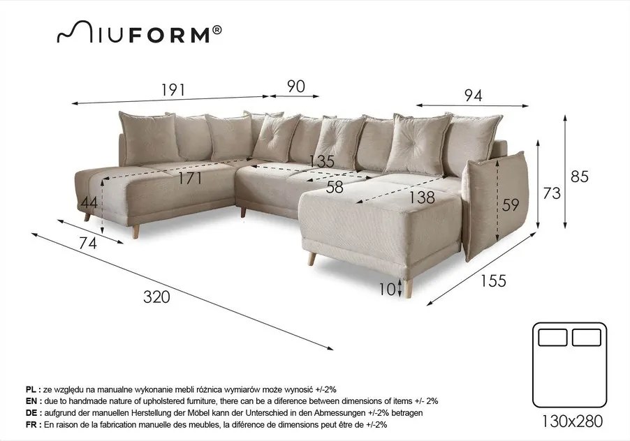 Ъглов разтегателен диван от зелен велур (ляв ъгъл/"U") Lazy Lukka - Miuform